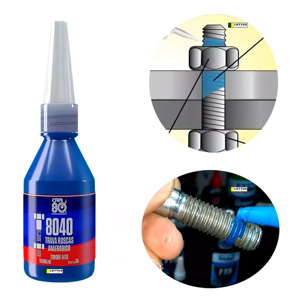 Trava Rosca Car80 8040 Torque Alto Vermelho - Trava Parafusos em Oferta na Shopee