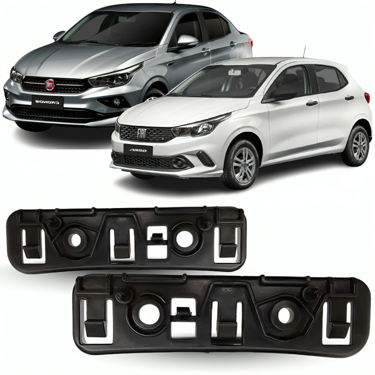 Par Suporte Guia Parachoque Dianteiro Fiat Argo 2017 á 2024
