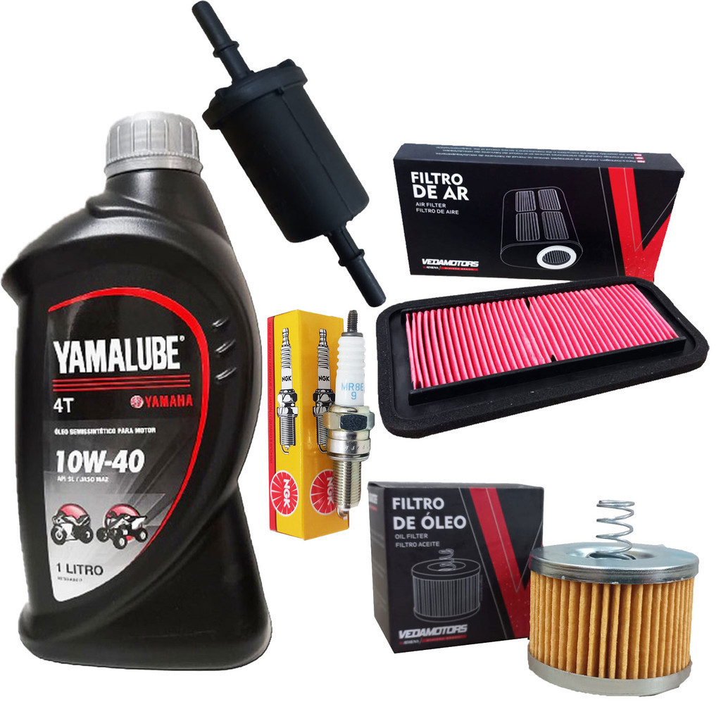 Kit Revisão Fz15 150 Abs 2023-2025 Troca Óleo Yamalube 10w40 Filtros e Vela Ngk em Oferta na Shopee