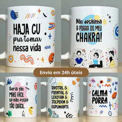 Caneca Personalizada Porcelana com Frases Engraçadas Divertidas para Presente Xícara