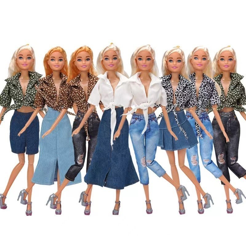 Roupas de boneca de 30cm, Design de Moda, Camisa /Jeans, Jogos de Vestir, Brinquedos de Meninas