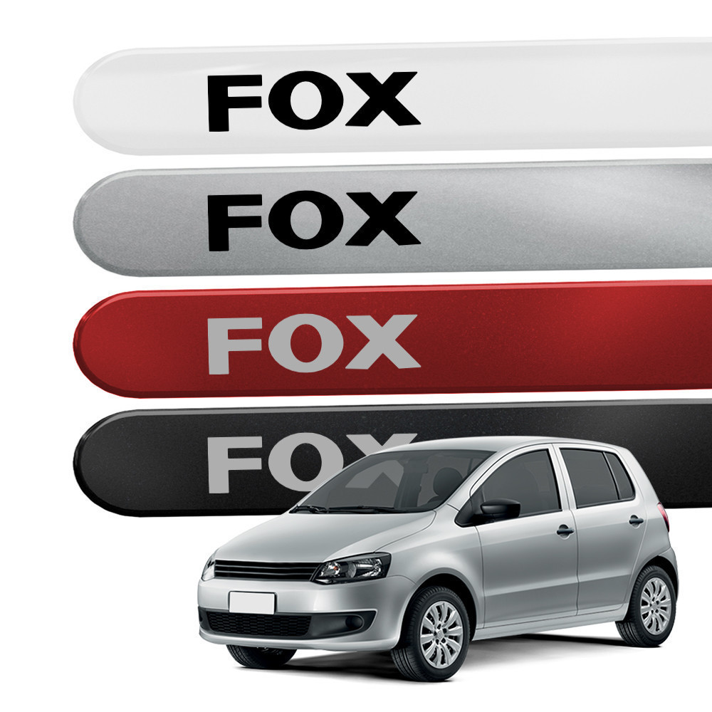 Friso Lateral Fox Fox 2003 a 2022 4 Portas Ponta Redondo Cor Original e com Grafia em Adesivo - Modelo Universal Compatí