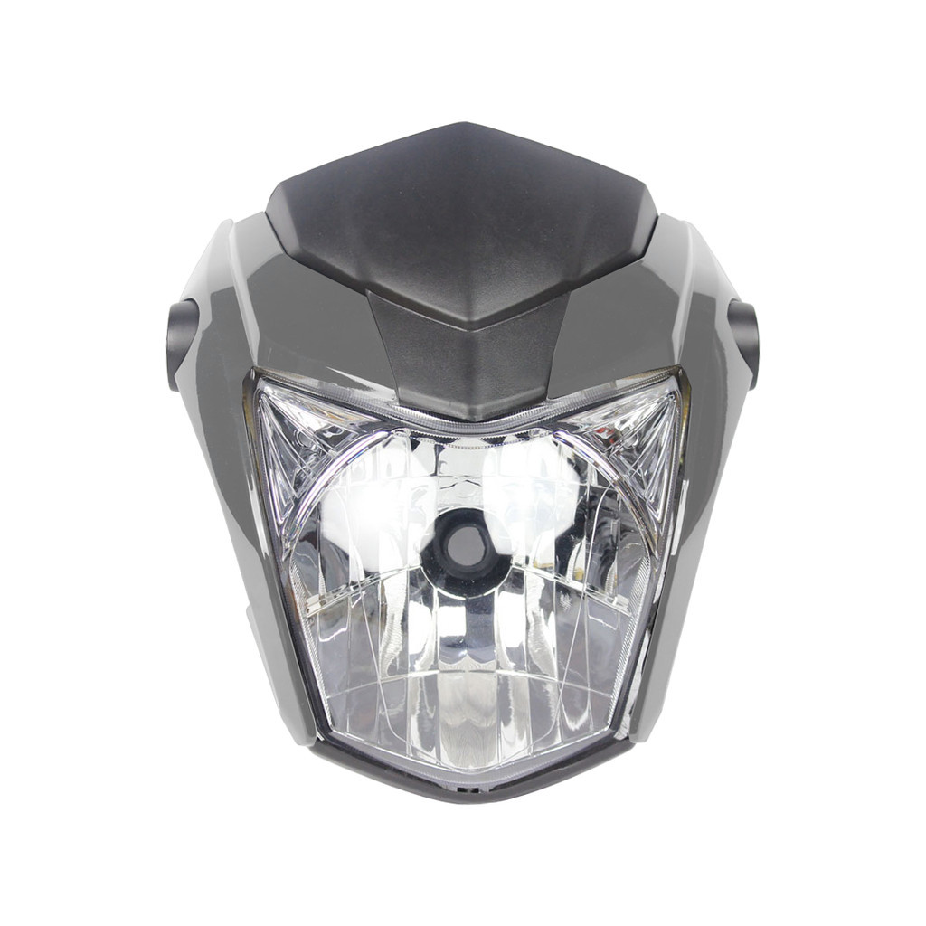 Farol(Conjunto carenagem do Farol) p titan160 ex 2019 prata ibiúna metálica montado s/lâmpada . Lente em Policarbonato.