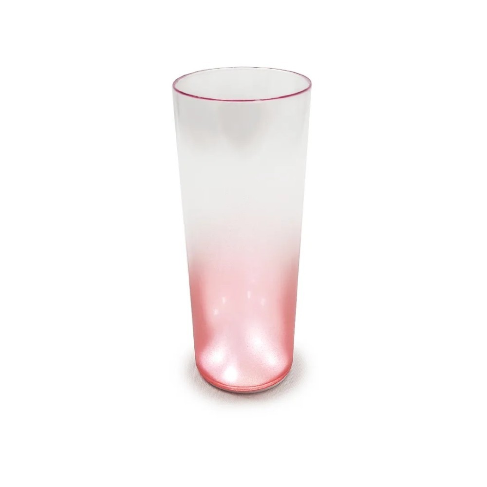 Copo Long Drink com LED - Degradê Rosé Festa Evento Balada