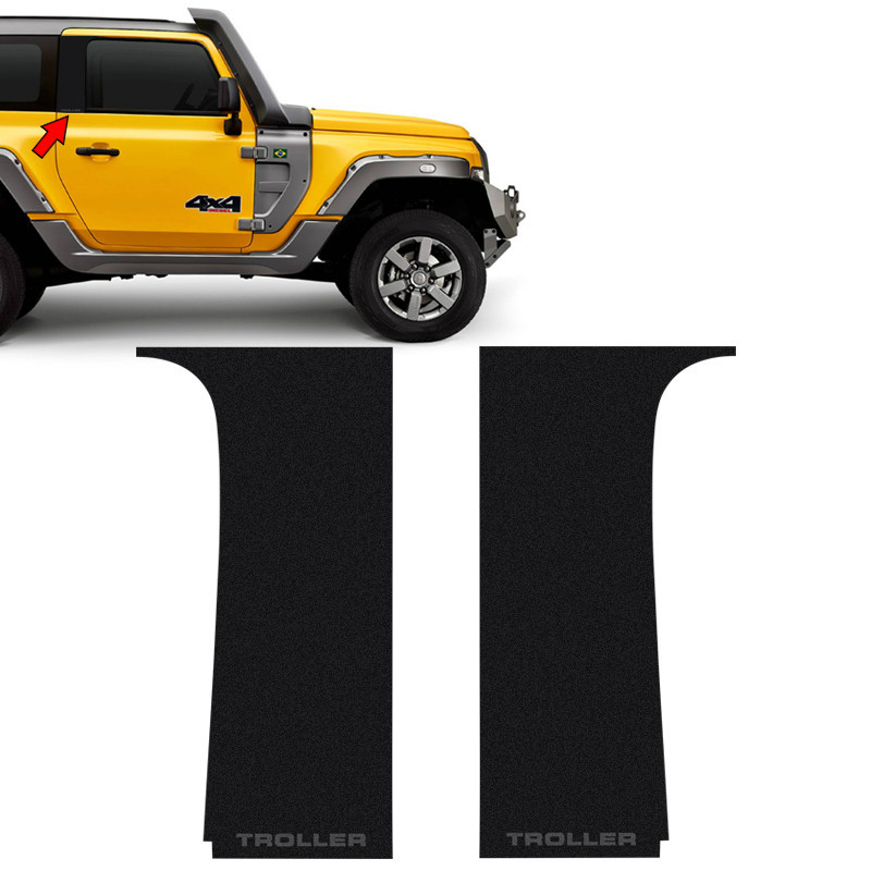 Adesivo Coluna Troller T4 2015/2019 Aplique Preto Protetor