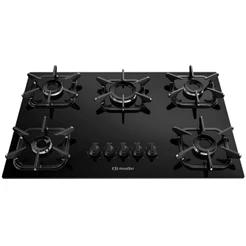Cooktop a Gás Mueller 5 Bocas com Queimador Ultra Chama e Grades em Ferro Fundido Bivolt