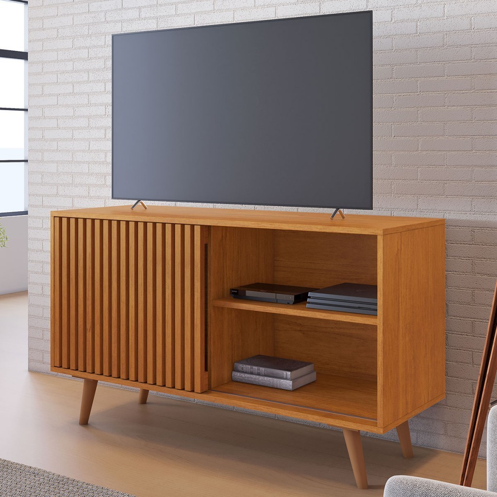 Rack para TV Até 43 Polegadas Carinho 1 Porta 1 Prateleira Cinamomo - Jcm Móveis em Oferta na Shopee