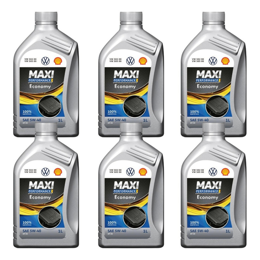 Kit 6 Lóleo Shell Maxi 5w40 502 00 Original Vw Gjzz502m2bra em Oferta na Shopee