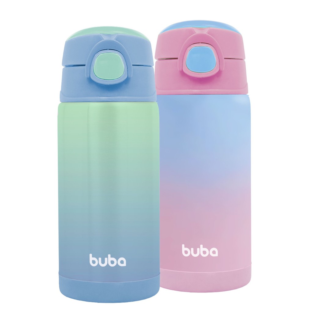 Buba Copo Térmico degrade Parede Dupla Com Canudo 400ml Buba em Oferta na Shopee