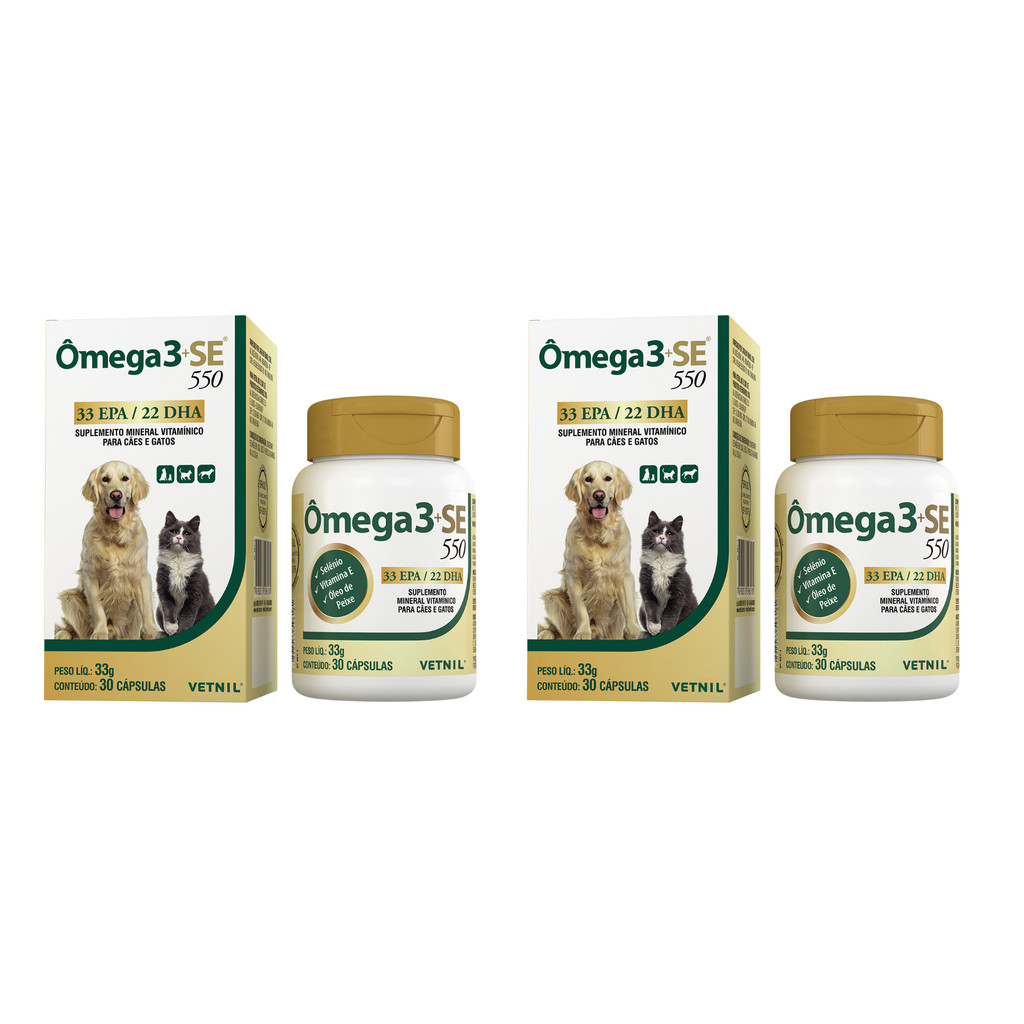 Ômega 3+se 550 30 Capsulas - Vetnil - 2 Unidades em Oferta na Shopee