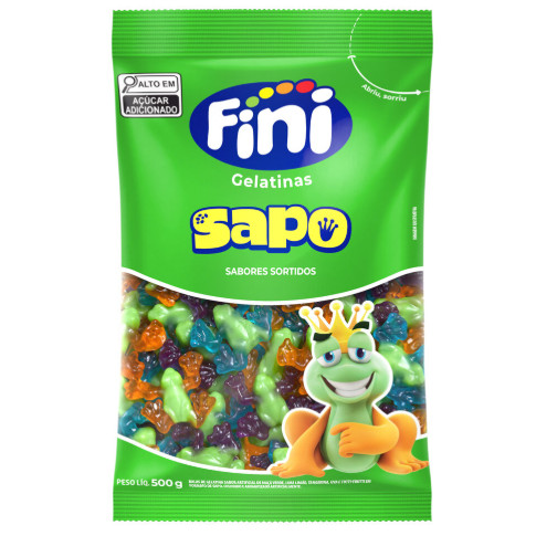 Bala Fini Gelatina Sapo Brilho Sortidos 500gr em Oferta na Shopee