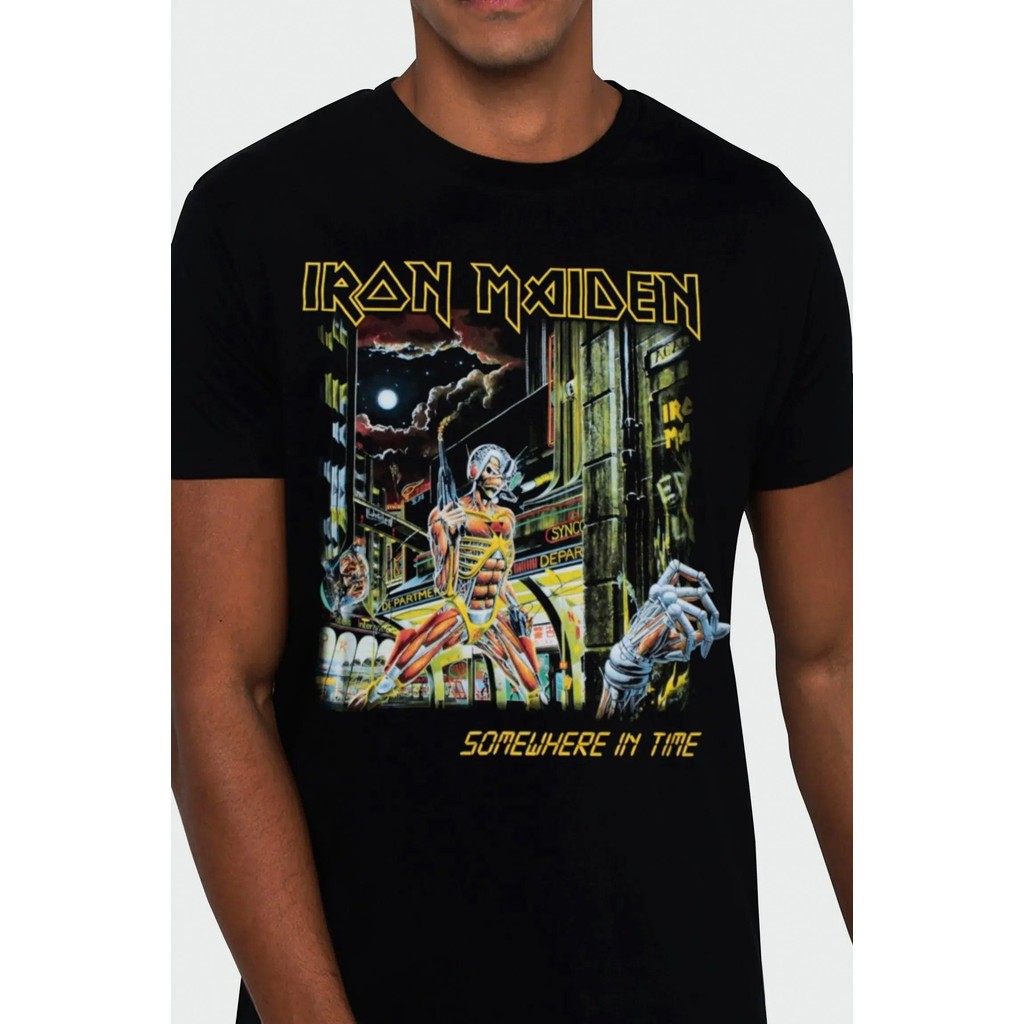Camiseta Manga Curta Iron Maiden Somewhere In Time II