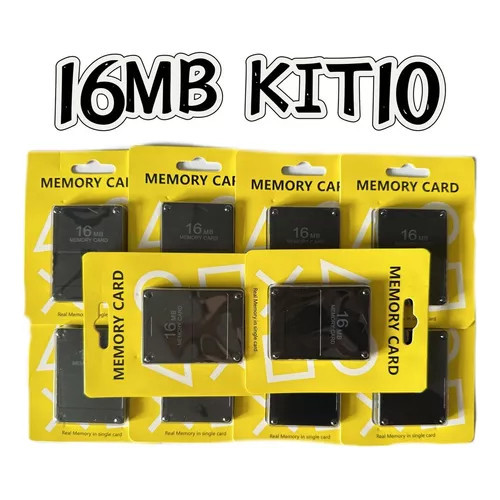 Kit 10 Memory Card 16mb Máximo Desempenho Preto Kp-016