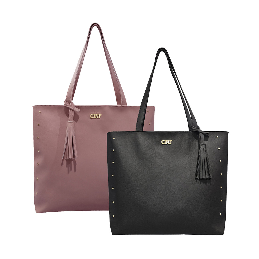 Bolsa Sacola Feminina Grande De Ombro Kit 2 Peças
