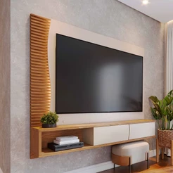 Painel para TV Até 65 Polegadas Egeu 2 Portas Ripado Com Led - Colibri