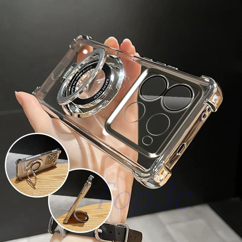 Capinha infinix Note 40 Pro 5G/Note40 Plus Estilo Suporte airbag anti Queda De Telefone Transparente CDSJ em Oferta na Shopee