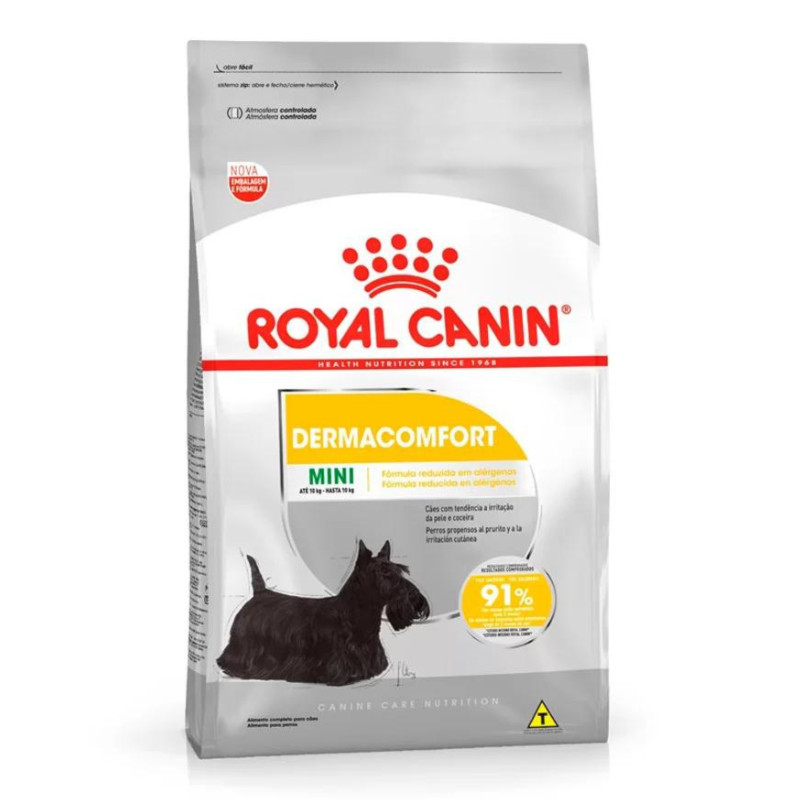 Ração Royal Canin Mini Dermacomfort Para Cães Adultos e Idosos Porte Mini e Pequeno 2,5kg