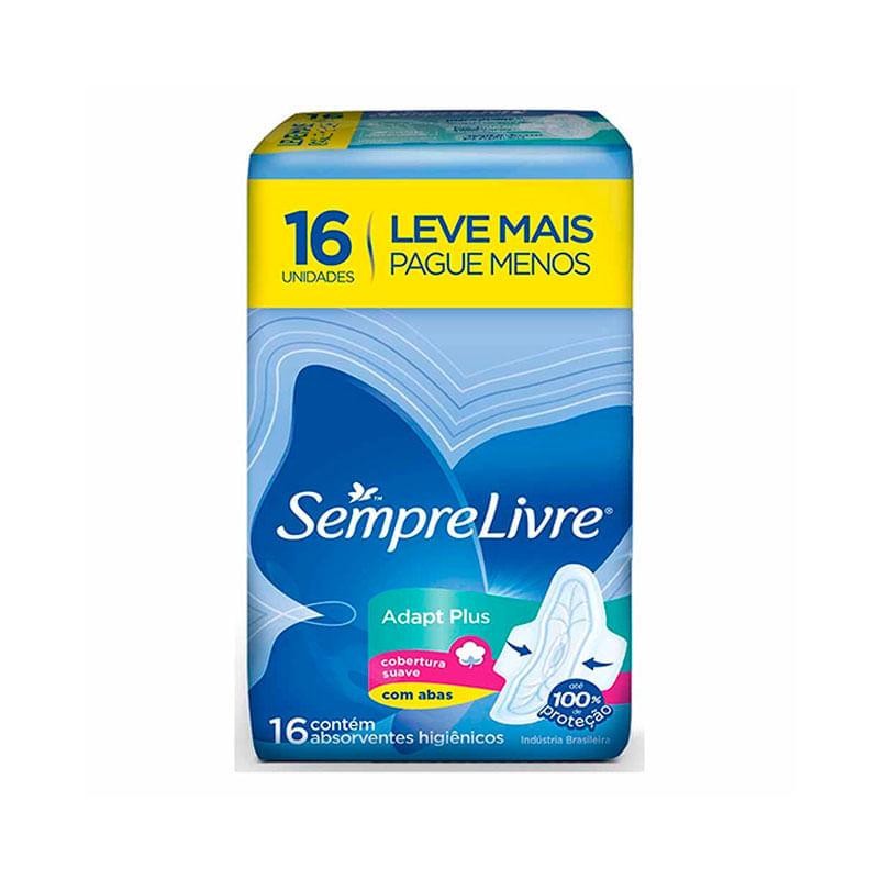 Absorvente Sempre Livre Adapt Plus Suave com Abas 16 Unidades
