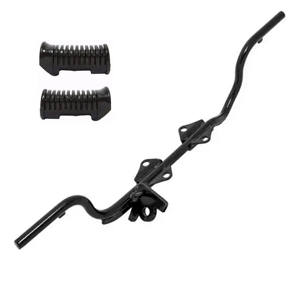 Estribo Central Dianteiro Pedal Apoio Biz 100 Pop 100 Com Borrachas