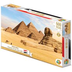 QUEBRA CABEÇA PIRÂMIDES DE GIZÉ 500 PEÇAS GGB BRINQUEDOS PUZZLE PAISAGEM TURÍSTICOS CAIRO EGITO ÁSIA