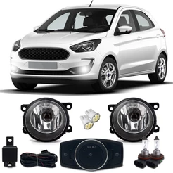 Kit Farol Milha Neblina Auxiliar Ka e Ka Sedan 2015 2016 2017 2018 Bt Mod Original Com Lampadas