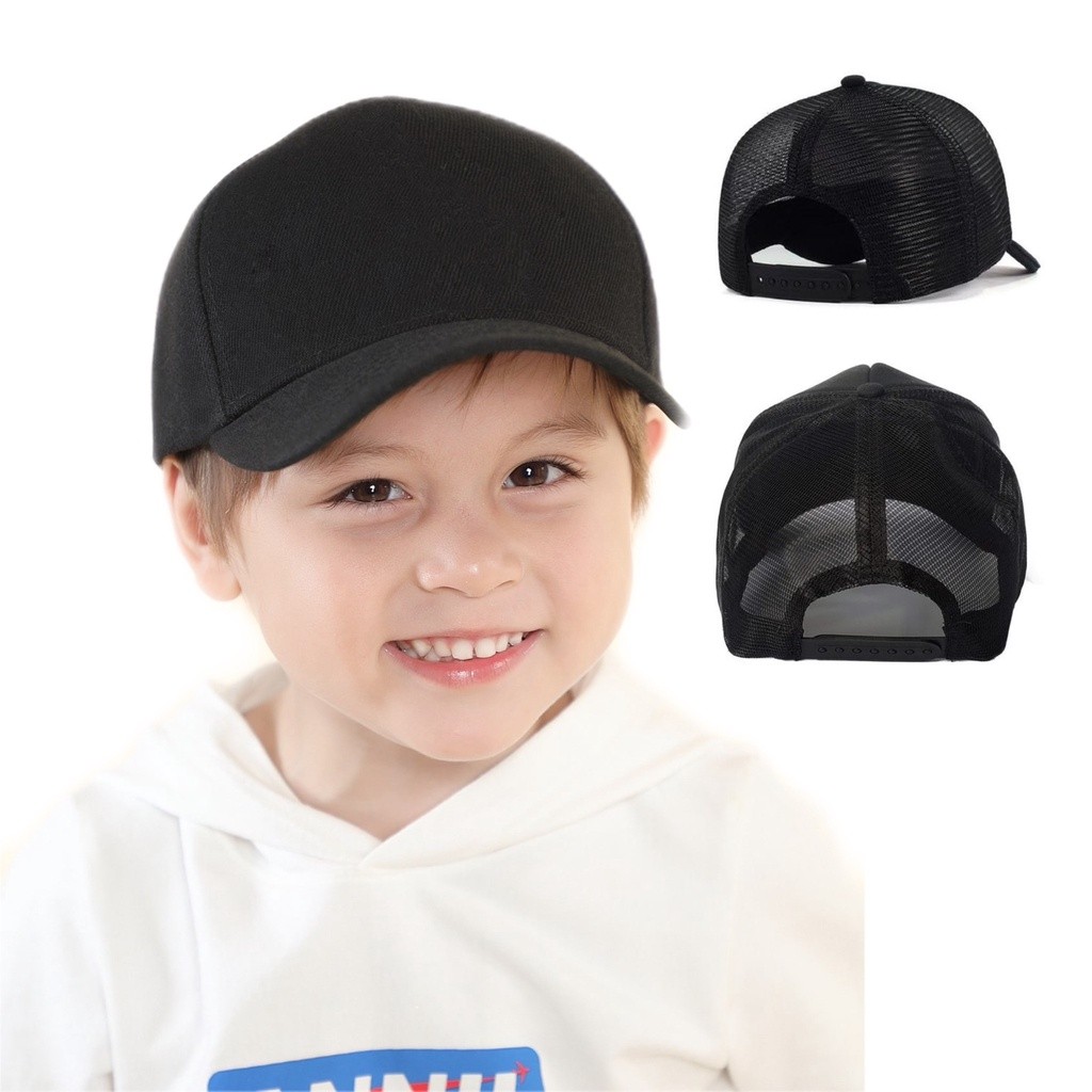 Boné Trucker Infantil Aba Curva Com Tela Unissex Ajustável