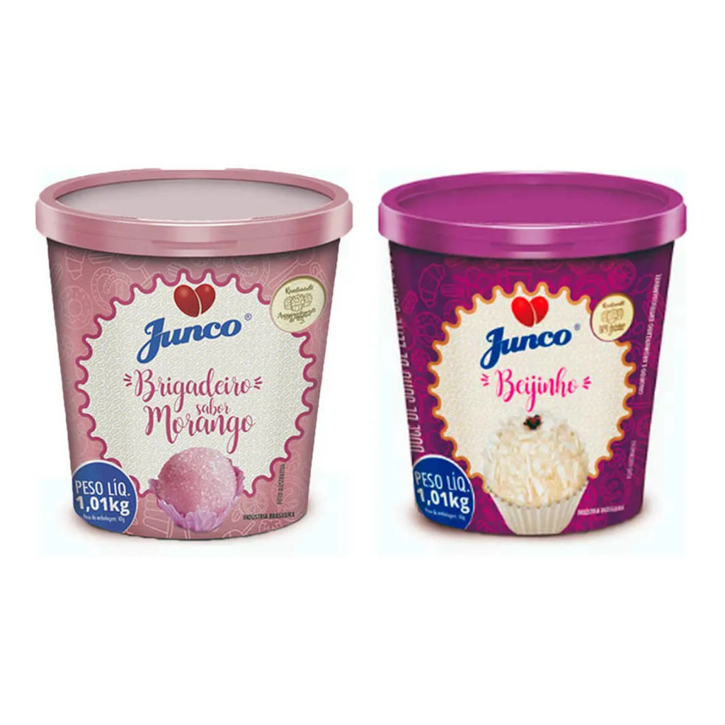 Kit Festa Junco 2 Sabores Brigadeiro - Beijinho + Morango
