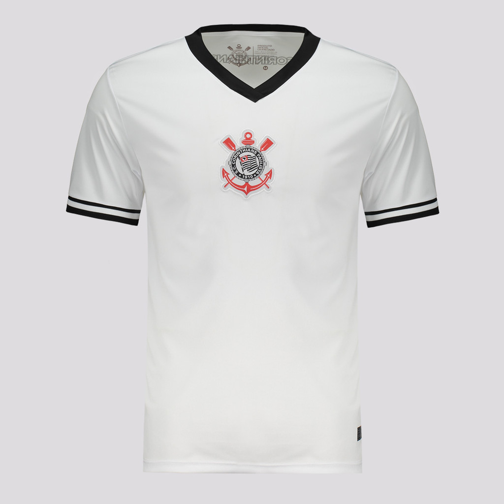 Camisa Corinthians Logo Branca em Oferta na Shopee