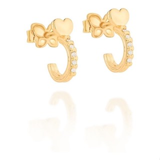 Brinco Meia Argola Coração, Com Zircônias Rommanel 526446 em Oferta na Shopee