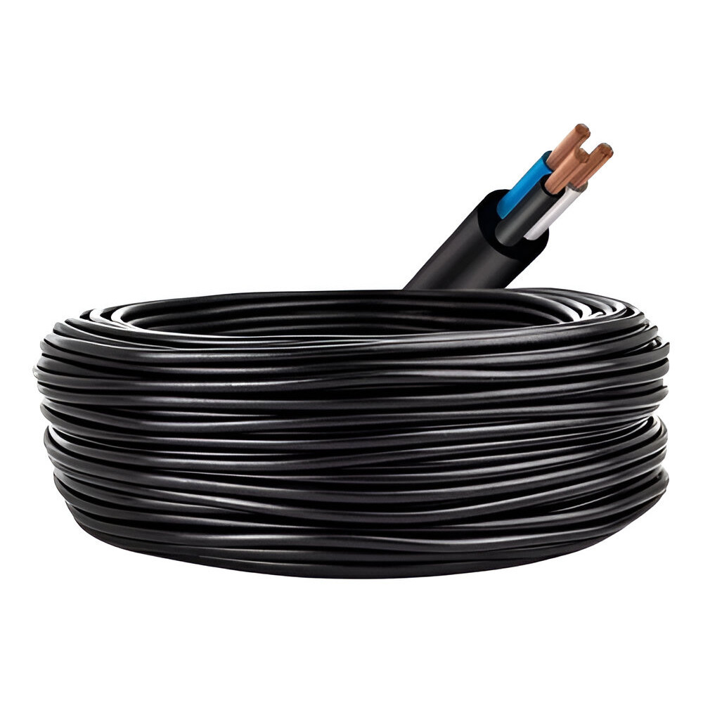 Rolo 10 metros cabo pp 3x4,00mm 1kva preto