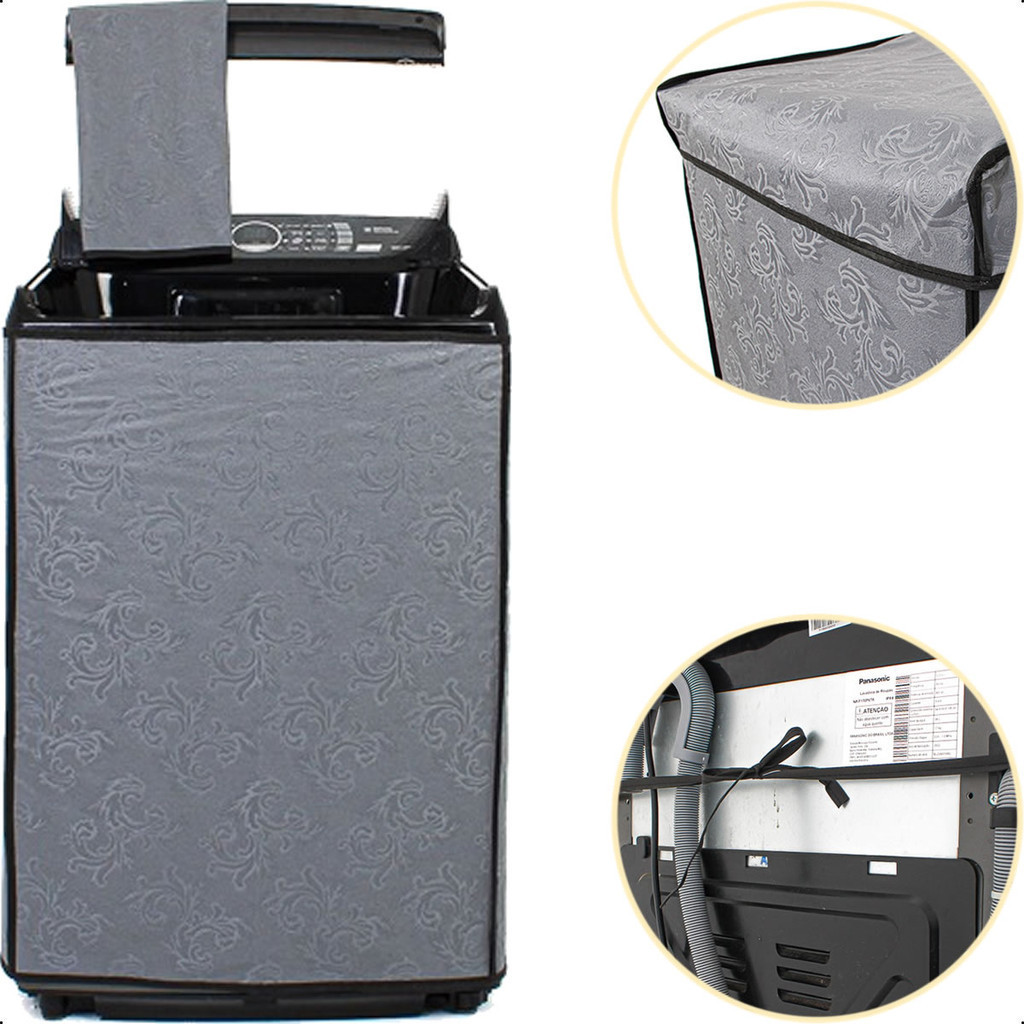 Kit 02 Peças Tampa e Capa Para Maquina Lavar 6 a 18 kg Kilos Varias Marcas como electrolux brastemp