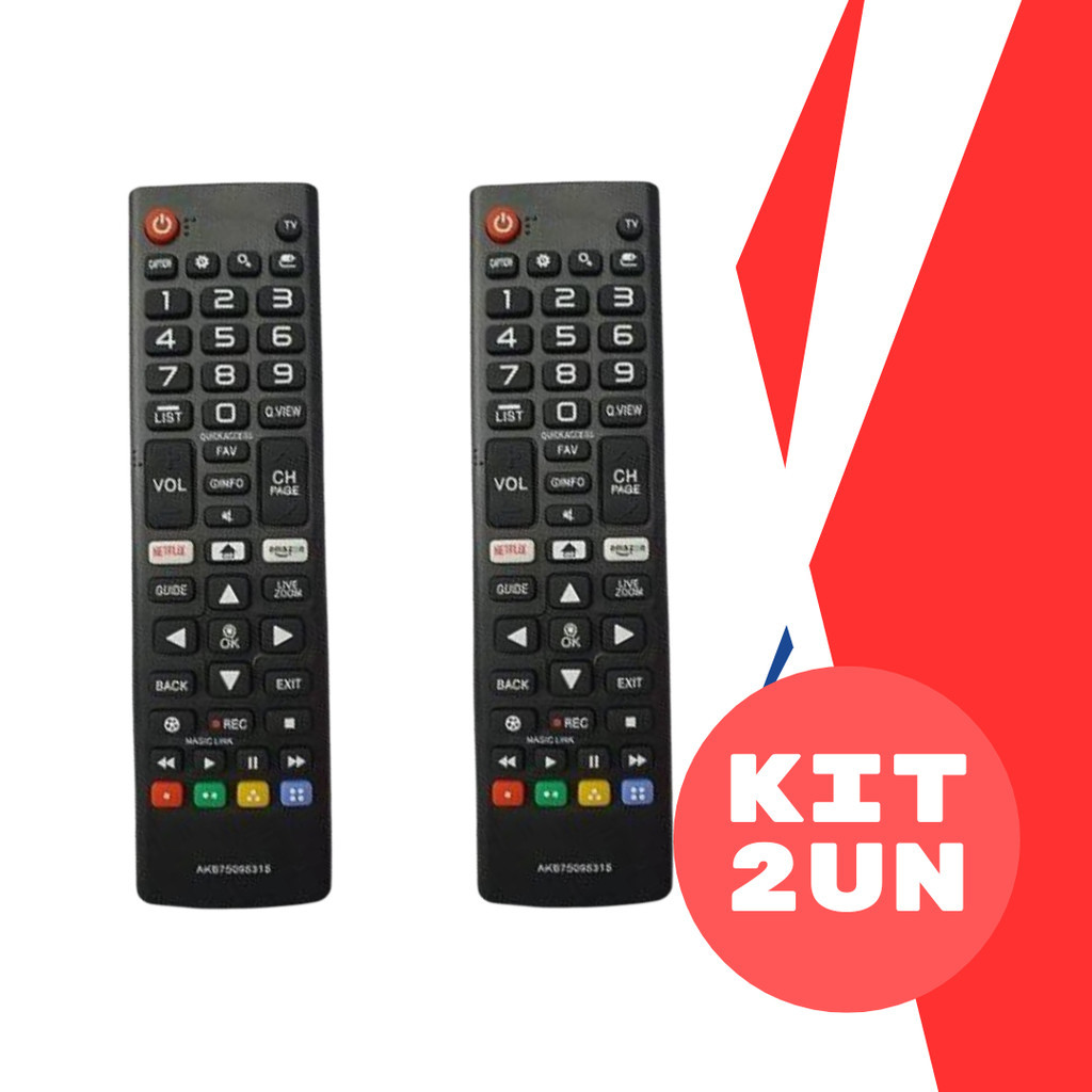 kit 2un Controle lg tv Remoto Compatível com .AKB 8035