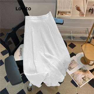 Lovito Saia Casual Simples Com Zíper Lateral Em Jacquard Para Mulheres LNE42263