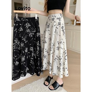 Lovito Saia Elegante Com Zíper Floral Ditsy Para Mulheres LNE49297