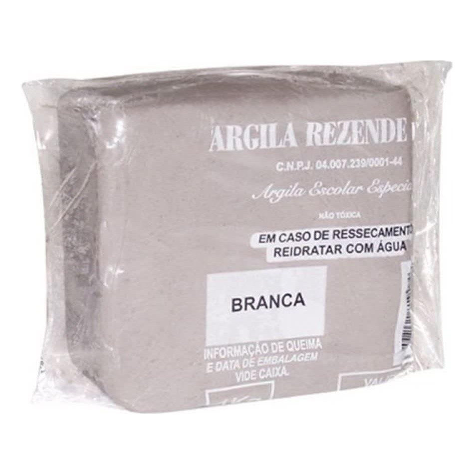 Argila Branca Para Modelagem Com 1kg Cor Branco Escolar em Oferta na Shopee