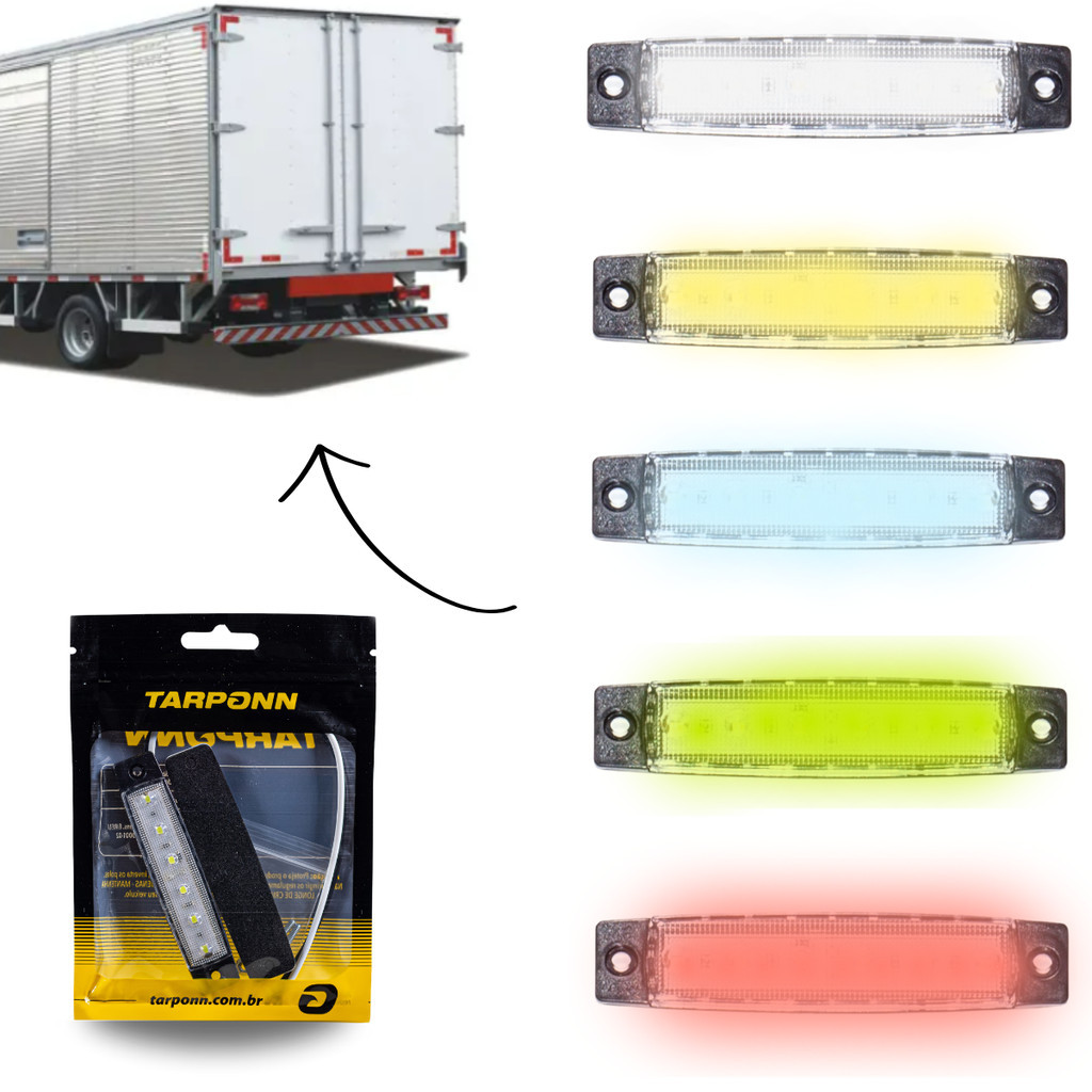 Lanterna Lateral Automotivo Led Cores 12v 24v 6 Leds Tarponn - Spare Parts and Accessories for Vehicles