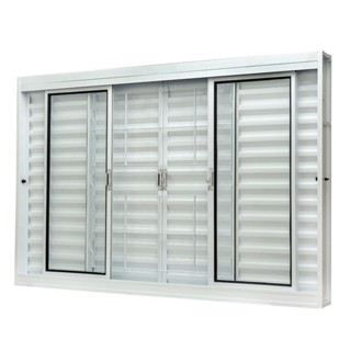 Janela de Aço Veneziana Central 100x120cm 6 Folhas com Grade Quadriculada e Vidro Liso Qualitysol Ra em Oferta na Shopee