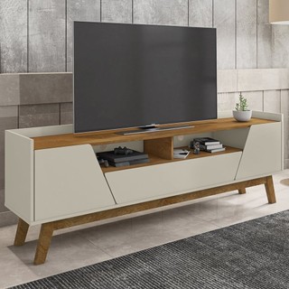 Rack Para TV Até 70 Polegadas 2 Portas 1 Gaveta 2 Nichos Decor  Off White/Naturalle em Oferta na Shopee