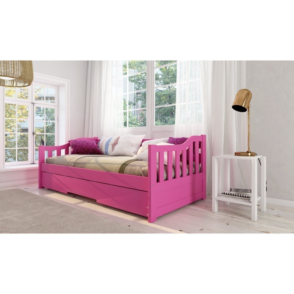 Bicama Infantil em Madeira Maciça/MDF American Rosa Rosa