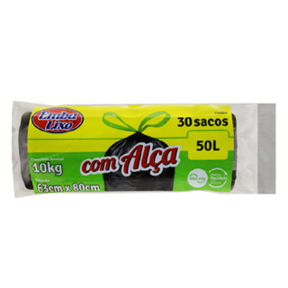 Kit 2 Saco Lixo com Alça 50 litros 30 Un Embalixo 63x80cm em Oferta na Shopee