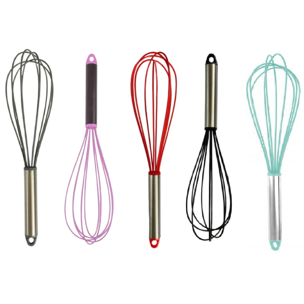 Fouet Batedor Inox Silicone Ovos Massas Bolos Cremes 29 cm