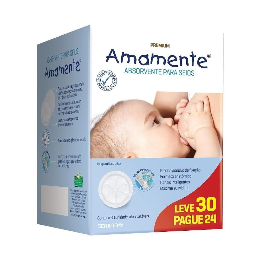 Absorvente Para Seios Amamente 30 Unidades em Oferta na Shopee