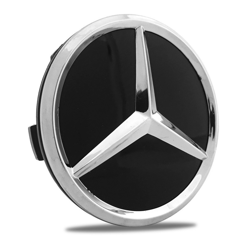 Calota Calotinha Miolo Centro Tampa Roda Mercedes Benz 75mm Preto