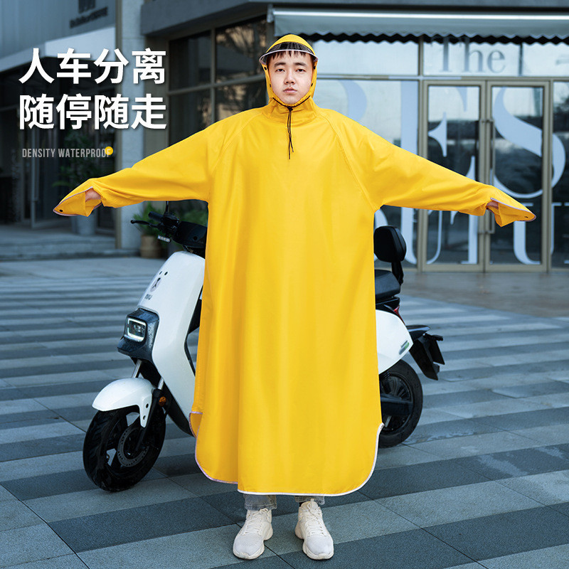 Capa de chuva longa de uma peça para homens adultos Mulheres Capa de chuva longa de uma peça para caminhadas Capa de chuva Poncho Capa de chuva elétrica para ciclismo de manga comprida Poncho Exterior Transparente Multifuncional Capa de chuva para ciclism