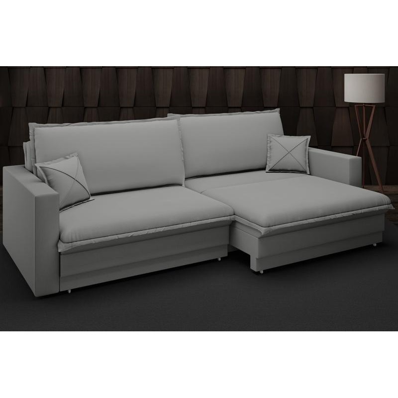 Sofá Tango 2,40m sem caixa, Retrátil e Reclinável Velosuede Grafite - NETSOFAS