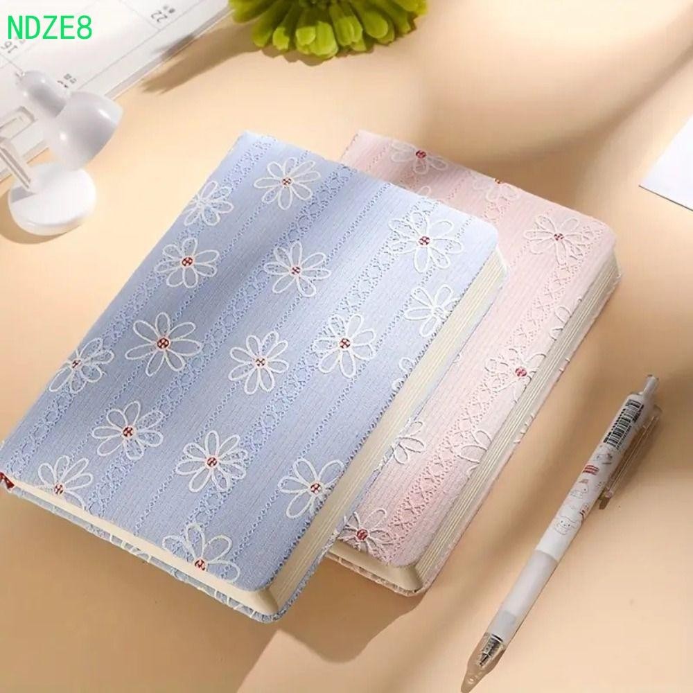 NDZE8 Caderno Floral , Morandi Stylish Daisy Hand Ledger , Capa De Tecido De Algodão Compacto Portátil Para Encadernação Bolso Volta À Escola