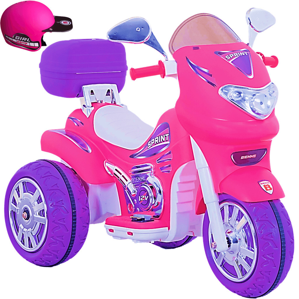 Moto Eletrica Infantil Biemme Sprint Turbo Power 12V Pink em Oferta na Shopee