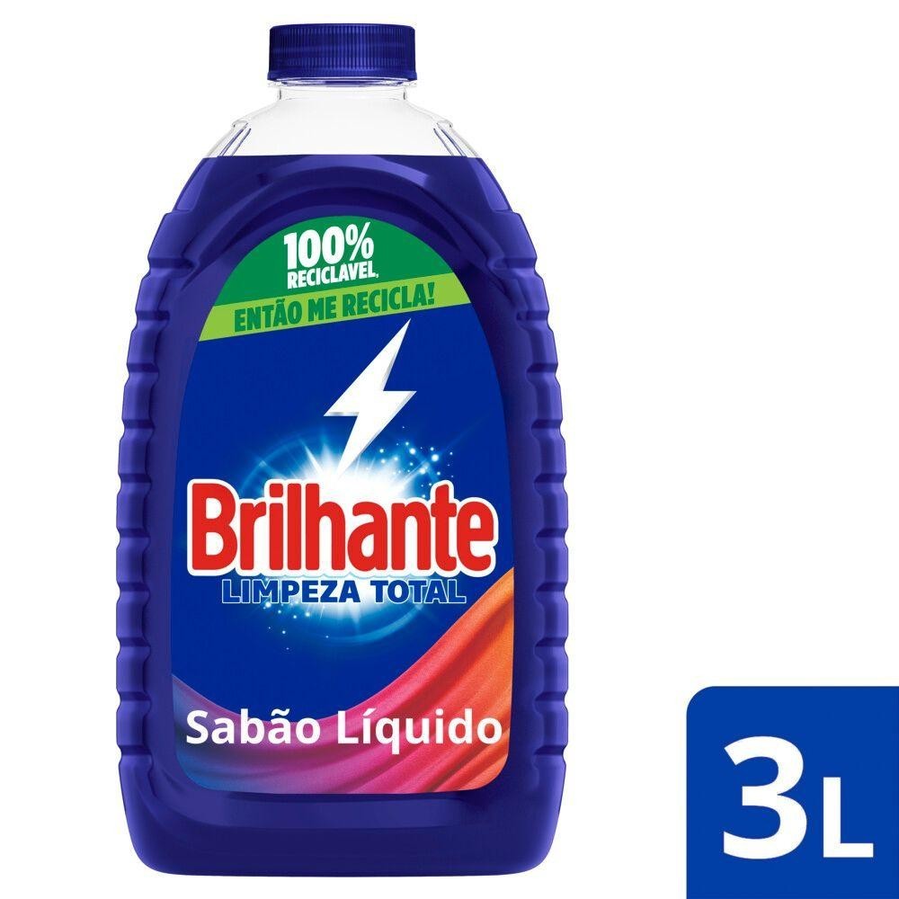 Sabão Líquido Brilhante Limpeza Total 3 Litros