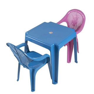 Kit Mesa Mais 2 Cadeiras Rosa e Azul Infantil 58x26cm Teddy em Oferta na Shopee