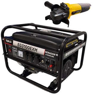 Gerador a Gasolina 3,1KVA Bivolt Com Esmerilhadeira 4.1/2 POL EVALD em Oferta na Shopee
